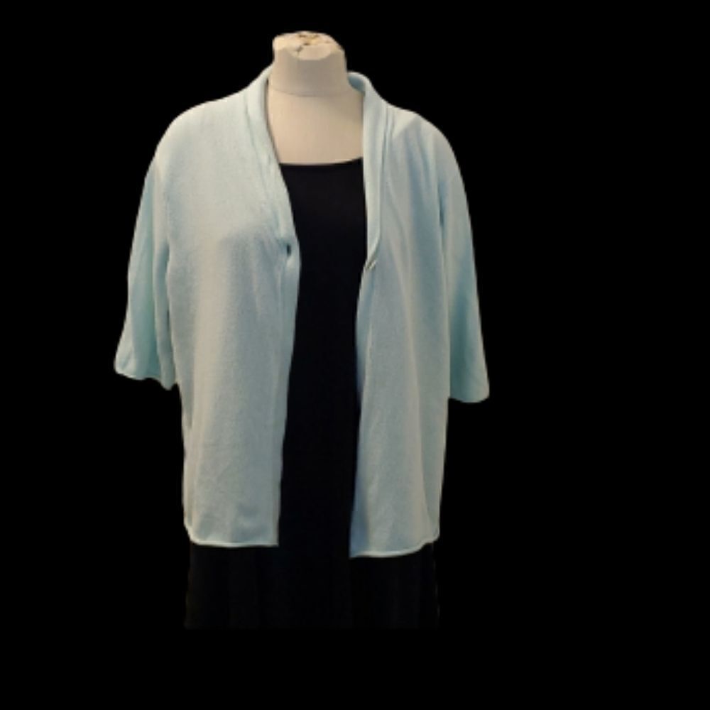 Eileen Fisher Green  Cardigan Sweater 3/4 Sleeve Size XL
 100% Cotton